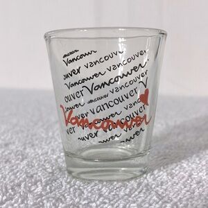 5/$35 Vintage Vancouver Clear Shot Glass Souvenir